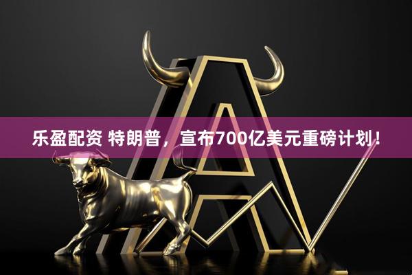乐盈配资 特朗普，宣布700亿美元重磅计划！