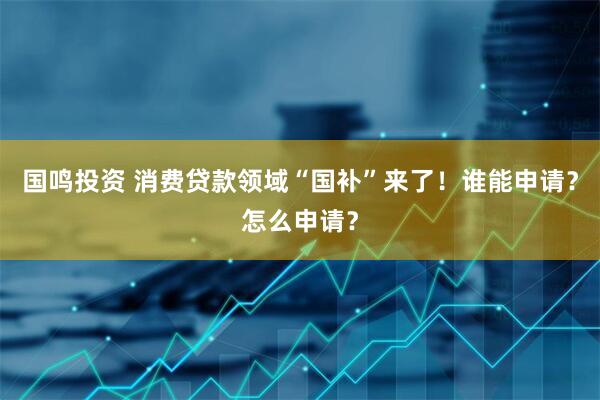 国鸣投资 消费贷款领域“国补”来了！谁能申请？怎么申请？
