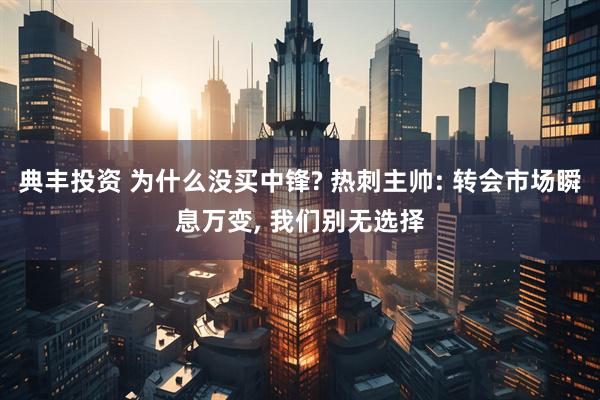 典丰投资 为什么没买中锋? 热刺主帅: 转会市场瞬息万变, 我们别无选择